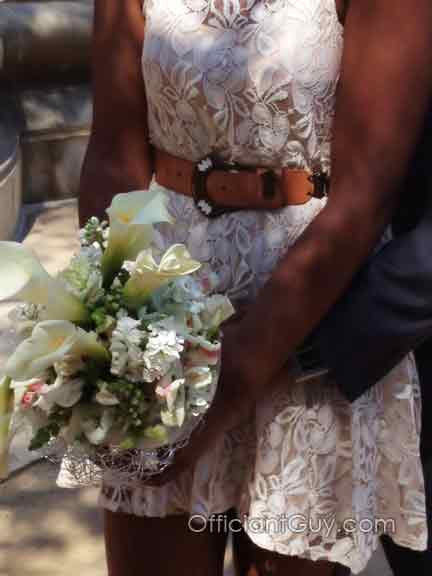 A Beautiful MiniWedding Dress and Wedding Flowers
