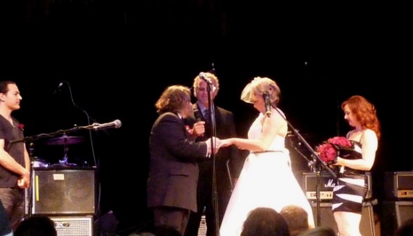 a unique wedding ceremony idea: a house of blues rock and roll wedding
