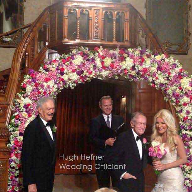 hugh hefner playboy mansion wedding officiant Los Angeles